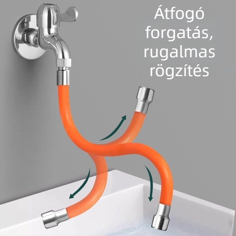 Általános rugalmas meghosszabbító tömlő forgó vízbevezetővel forró/Hideg vízhez, hajlékony vascső, rozsdamentes acél csatlakozó, gyors csatlakozás