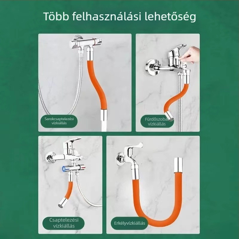 Általános rugalmas meghosszabbító tömlő forgó vízbevezetővel forró/Hideg vízhez, hajlékony vascső, rozsdamentes acél csatlakozó, gyors csatlakozás