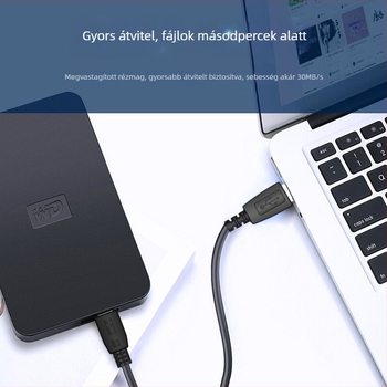 USB töltőkábel kinyújtott fejjel MP3/MP4-hez, PVC, gyors töltés 5W