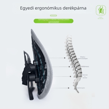 Ergonomikus ágyéki párna irodai székhez – lélegző poliészter szövet, poliészter töltet, polipropilén keret, univerzális kompatibilitás, logó nyomtatás