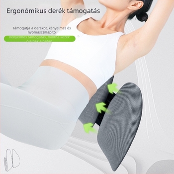Ergonomikus ágyéki párna irodai székhez – lélegző poliészter szövet, poliészter töltet, polipropilén keret, univerzális kompatibilitás, logó nyomtatás