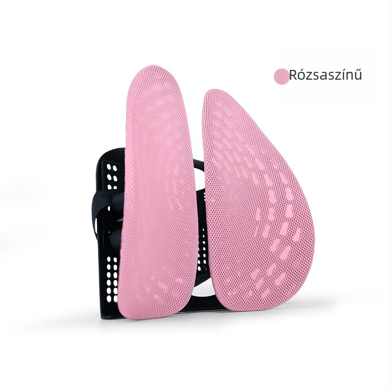 Ergonomikus ágyéki párna irodai székhez – lélegző poliészter szövet, poliészter töltet, polipropilén keret, univerzális kompatibilitás, logó nyomtatás