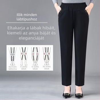 Denim-pamutból készült fleece-béléssel, ultra alacsony derék, egyenes szárú, vastag anyag