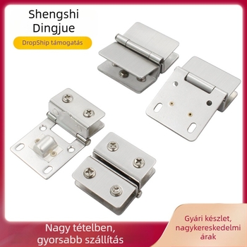 Rozsdamentes acél üvegajtó csukló, kétoldalas, 180°, modell 001