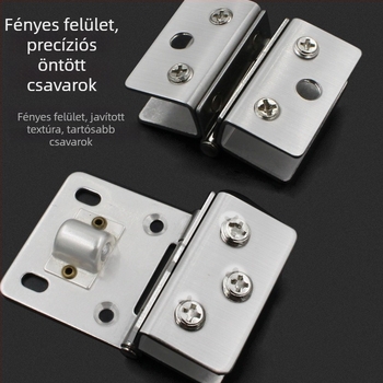 Rozsdamentes acél üvegajtó csukló, kétoldalas, 180°, modell 001