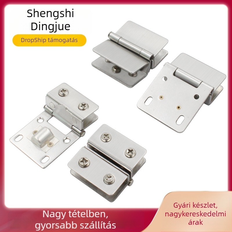 Rozsdamentes acél üvegajtó csukló, kétoldalas, 180°, modell 001