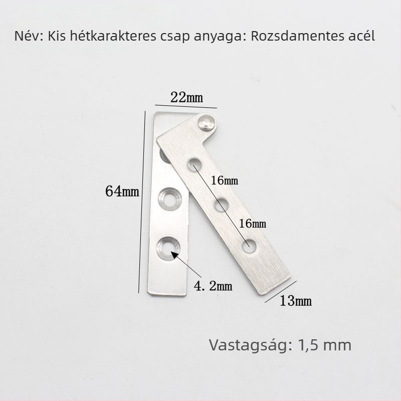 Rozsdamentes acél hétoldalú pánt ablakokhoz és bútorokhoz, modell 20190925, modern minimalista stílus, teherbírás