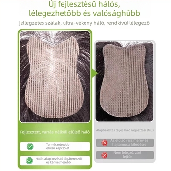 Női felső fejtetőre való hajdarab, extra volumen, könnyű, láthatatlan varrat nélküli, Velcro