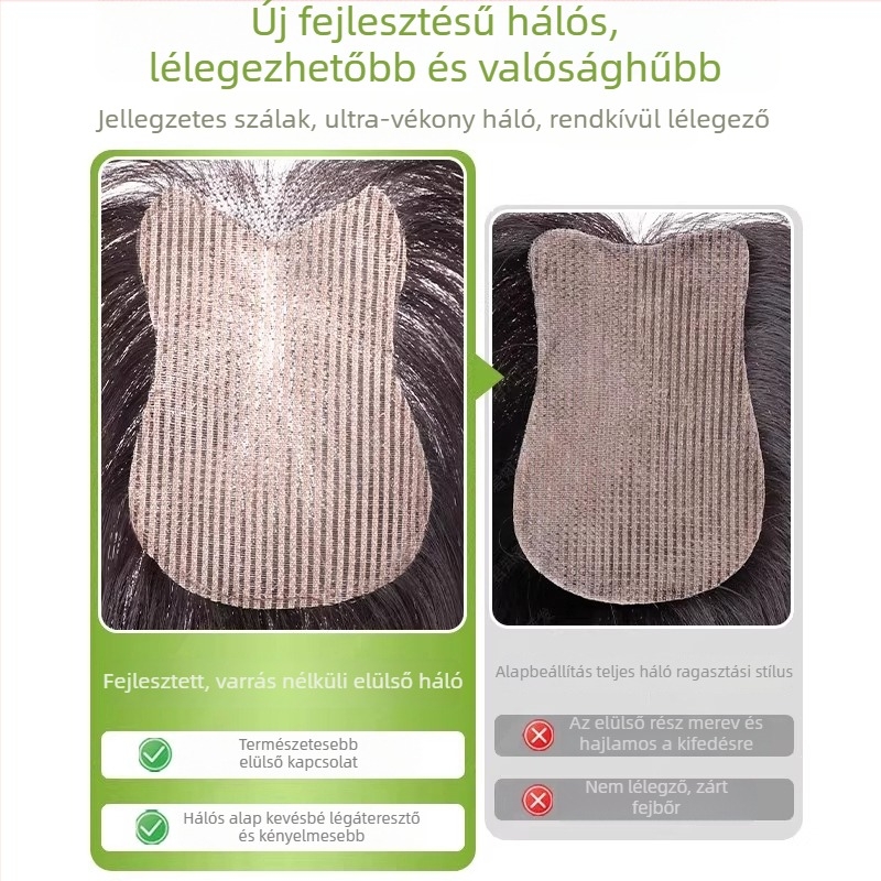 Női felső fejtetőre való hajdarab, extra volumen, könnyű, láthatatlan varrat nélküli, Velcro