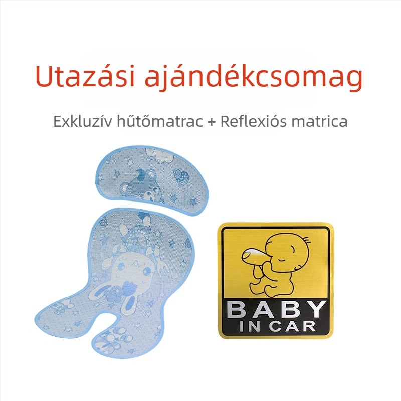 Gyerekek autóüléséhez tartozó kiegészítő készlet: napellenző, kopásvédő párna, autómatrac, fényvisszaverő matrica | Márka: Good luck; Anyag: Műanyag; Eredet: Ningbo, Zhejiang