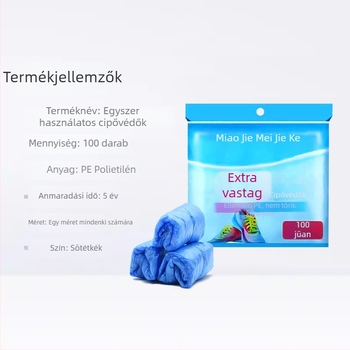 PE-ből készült egyszer használatos cipővédők, vastagított, porvédő, csomagolás 60/100 darab