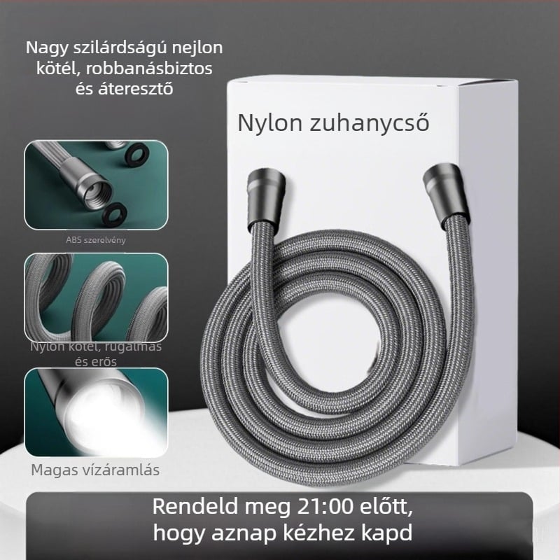 Nylon zuhanycső XYJG040 | Menetes csatlakozás | Működési hőmérséklet 0–50°C | Kopásállóság, nagy rugalmasság
