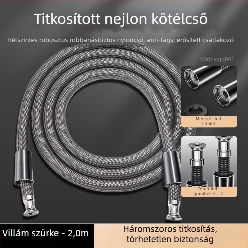 Nylon zuhanycső XYJG040 | Menetes csatlakozás | Működési hőmérséklet 0–50°C | Kopásállóság, nagy rugalmasság