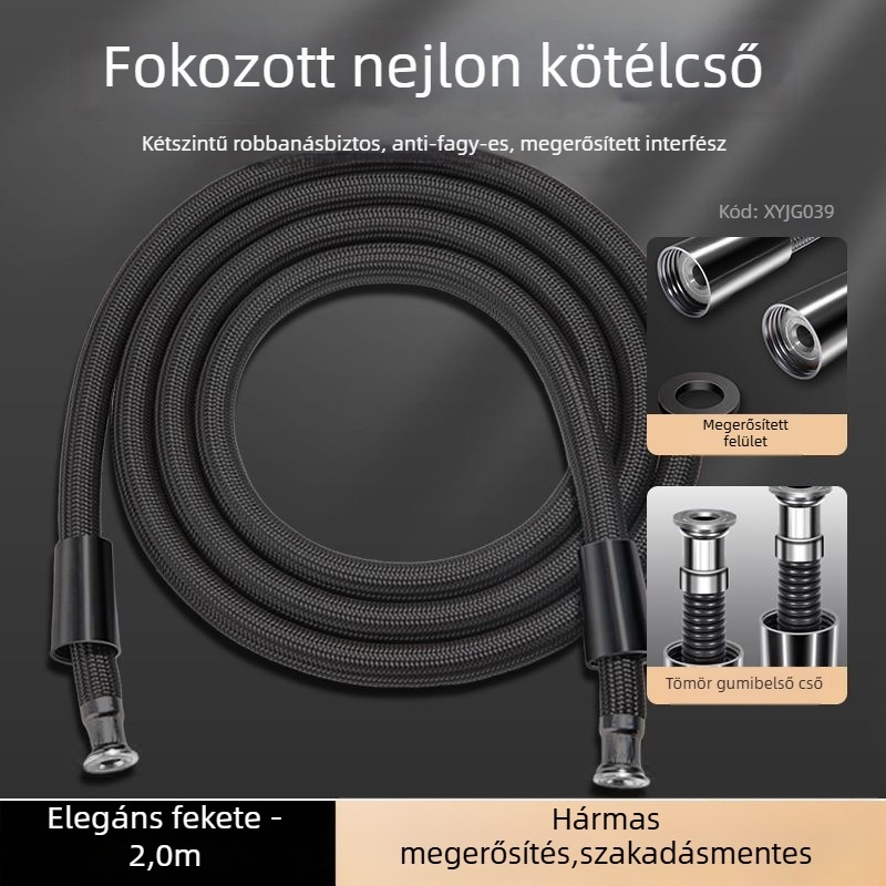 Nylon zuhanycső XYJG040 | Menetes csatlakozás | Működési hőmérséklet 0–50°C | Kopásállóság, nagy rugalmasság