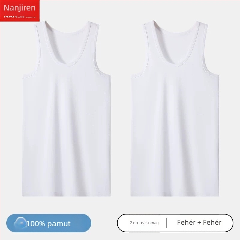 Férfi pamut mellény - 100% pamut, egyszínű mintázat, sportos stílus, 2021 nyara.