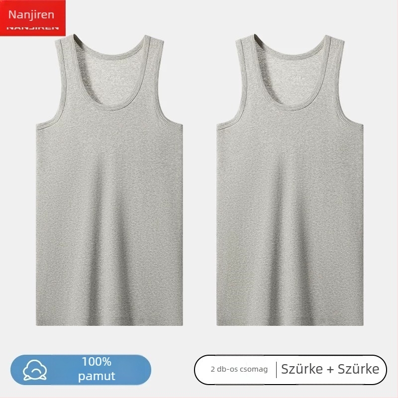 Férfi pamut mellény - 100% pamut, egyszínű mintázat, sportos stílus, 2021 nyara.