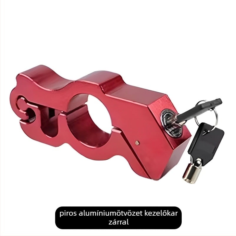 Ötvözetes kerékpárkormányzár - hordozható alumínium ötvözetű anti-lopás zár elektromos kerékpárokhoz, robogókhoz és motorkerékpárokhoz - Tömeg 395 g