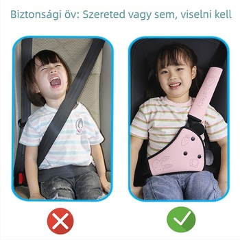 Gyerekeknek szóló autóöv szabályozó rajzfilmfigura vállpárnával és nyuszi haskorlátozóval – Anyag: PU soft leather sponge; Testreszabható; Állítható dizájn