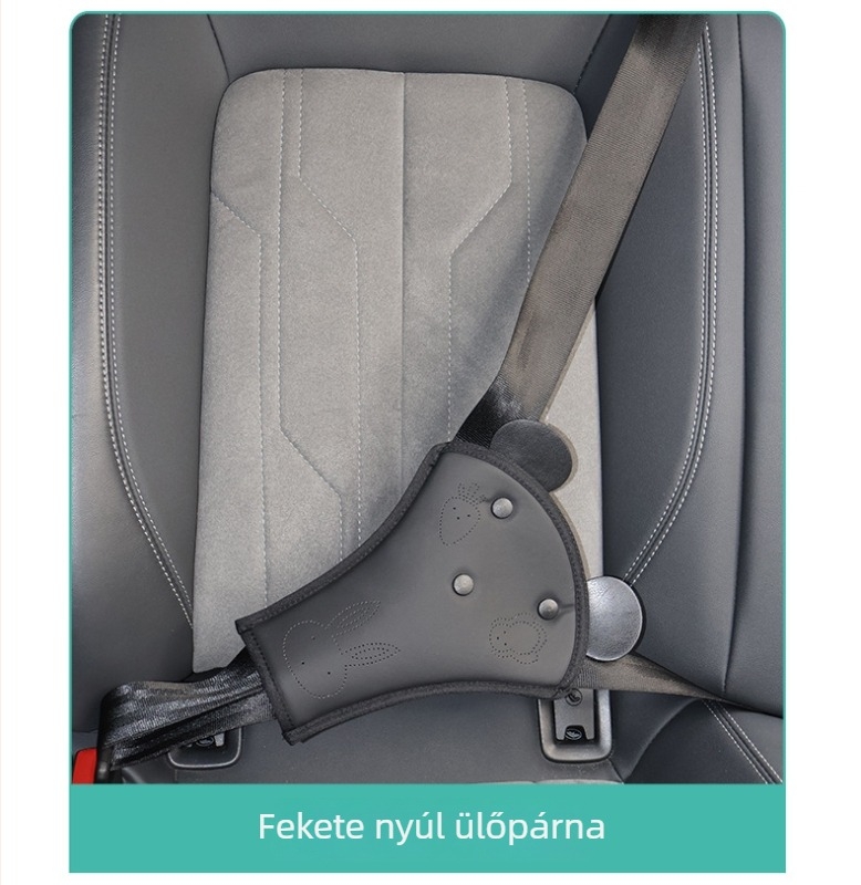 Gyerekeknek szóló autóöv szabályozó rajzfilmfigura vállpárnával és nyuszi haskorlátozóval – Anyag: PU soft leather sponge; Testreszabható; Állítható dizájn