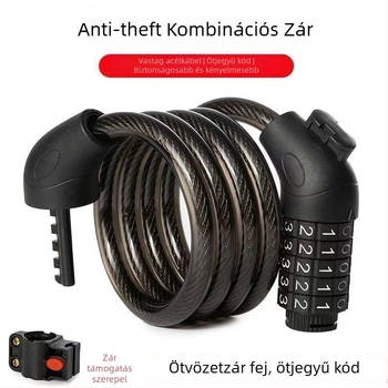 Jelszavas kerékpár-zár ötvözet lánccal – hordozható, kerékpárokhoz, elektromos kerékpárokhoz, motorkerékpárokhoz és hegyi kerékpárhoz