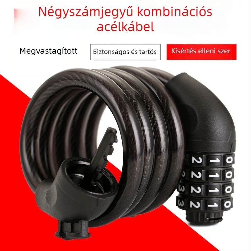 Jelszavas kerékpár-zár ötvözet lánccal – hordozható, kerékpárokhoz, elektromos kerékpárokhoz, motorkerékpárokhoz és hegyi kerékpárhoz