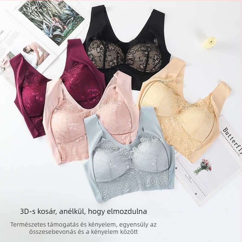 Dantellal nélküli melltartó, mellény-stílusban, Ice Silk anyag, teljes kosár, formázott kosár, rögzített dupla vállpánt