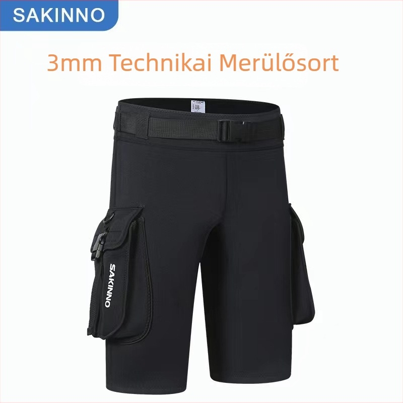 3 mm-es neoprén búvárkodó rövidnadrág, uniszex, tároló zsebbel, merüléshez