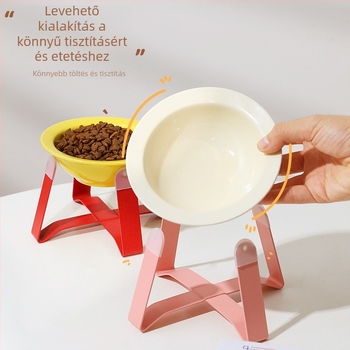 PAWSARTI Görbe élű kerámia macska etetőtál MGYSC022