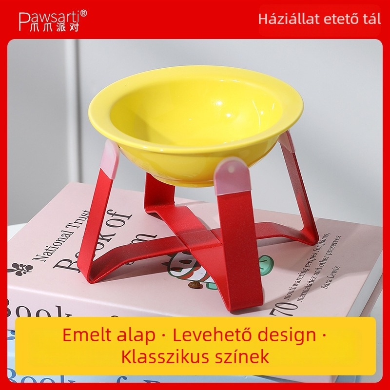 PAWSARTI Görbe élű kerámia macska etetőtál MGYSC022