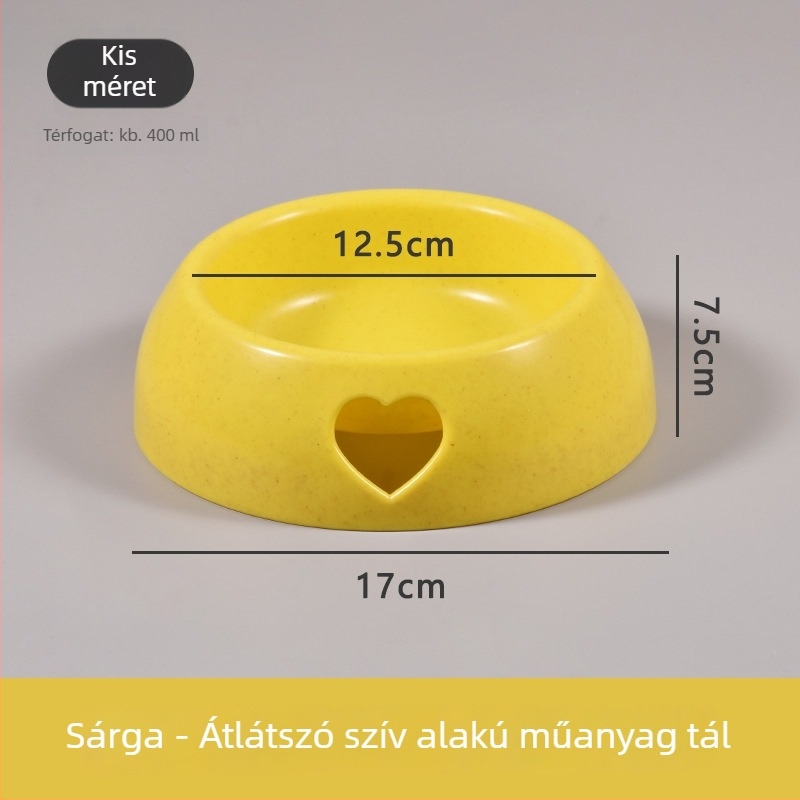 Macska tál anti-tip dizájnnal és nyak-támasztékkal, műanyag