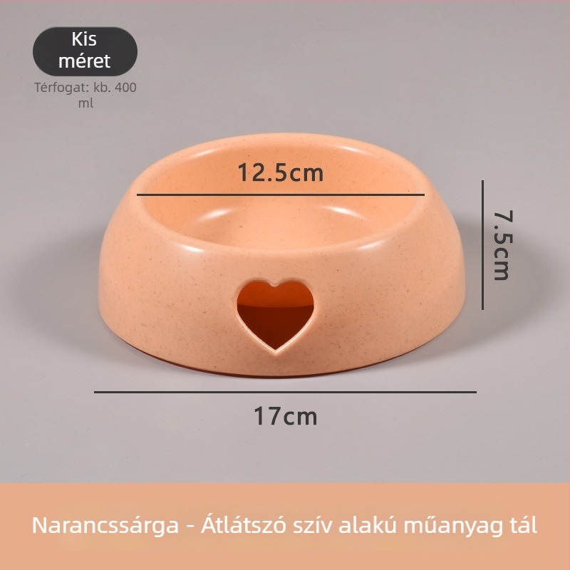 Macska tál anti-tip dizájnnal és nyak-támasztékkal, műanyag