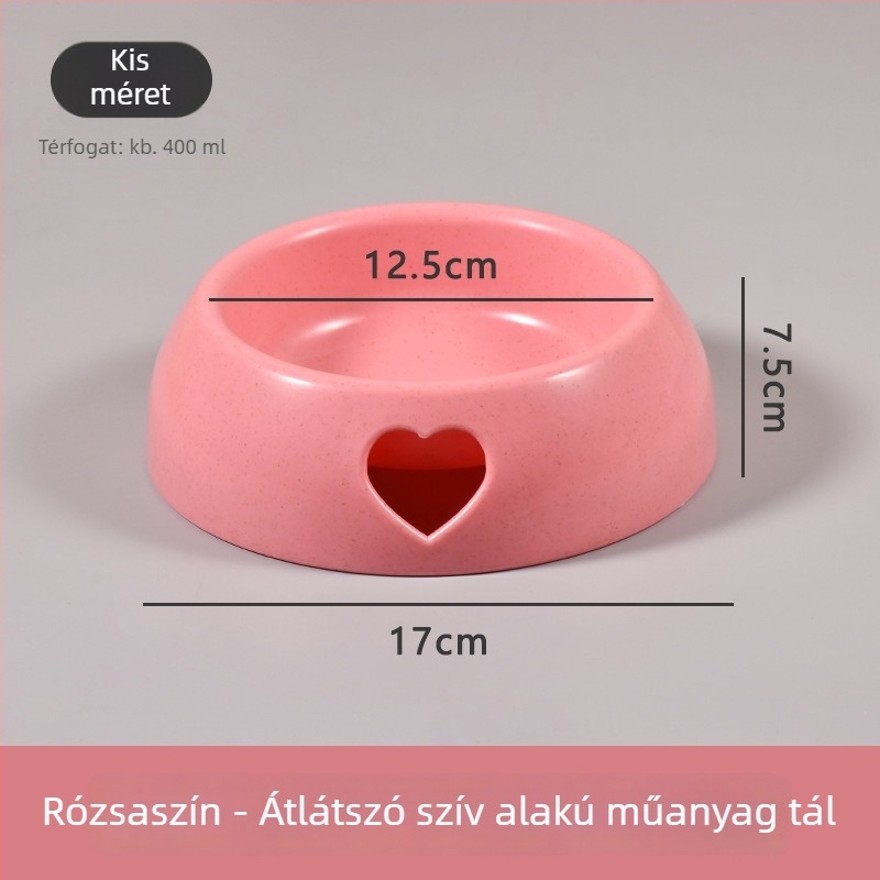 Macska tál anti-tip dizájnnal és nyak-támasztékkal, műanyag