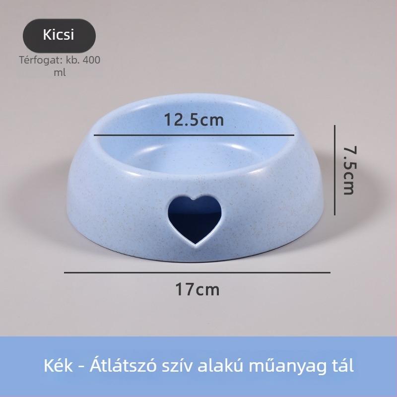 Macska tál anti-tip dizájnnal és nyak-támasztékkal, műanyag