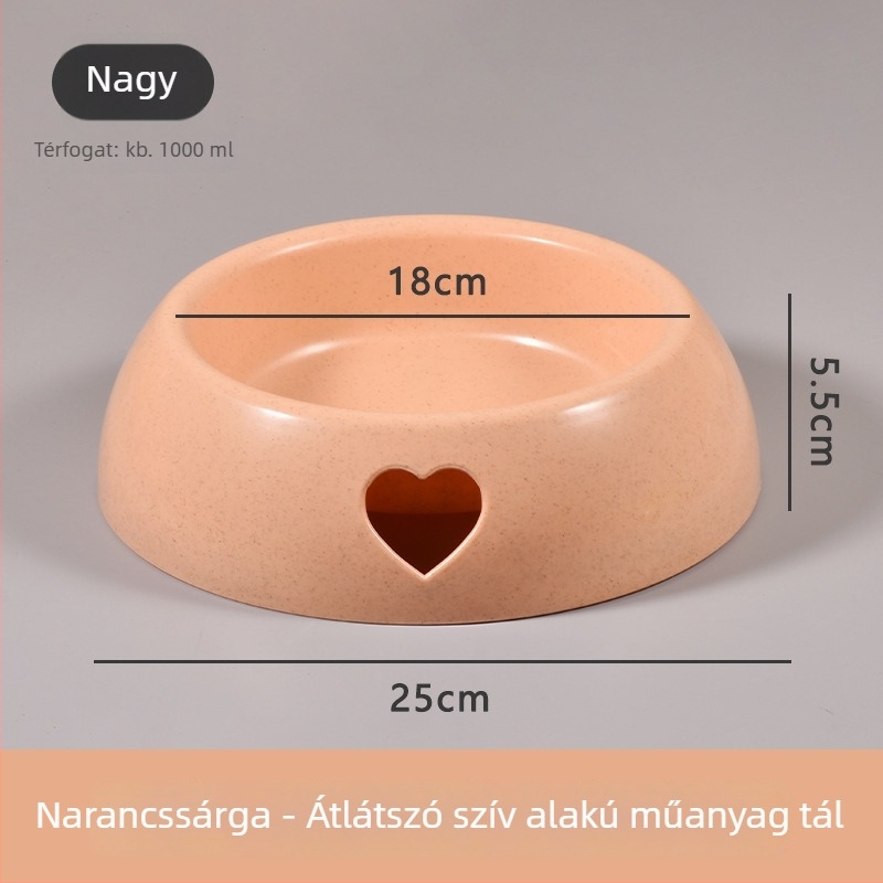 Macska tál anti-tip dizájnnal és nyak-támasztékkal, műanyag