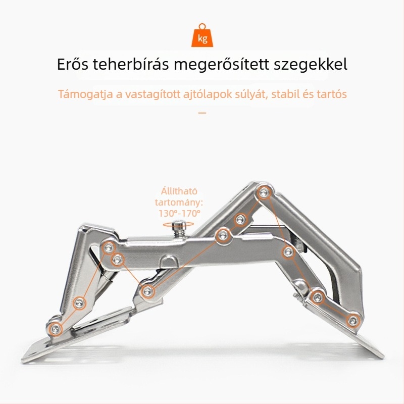 Gardrób ajtó zsanér – hidraulikus csillapítás, lyukmentes, hideg hengermelt acél, nikkelezett bevonat, modell A1