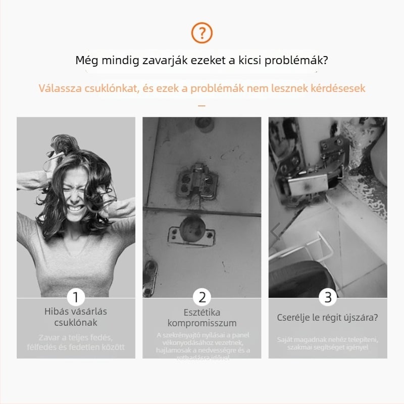 Gardrób ajtó zsanér – hidraulikus csillapítás, lyukmentes, hideg hengermelt acél, nikkelezett bevonat, modell A1