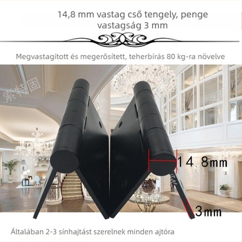 Rozsdamentes acél ajtópánt fa ajtóhoz — egyszerű stílus, polírozott + elektroplattázott felület, STG márka, rozsdamentes acélból készült