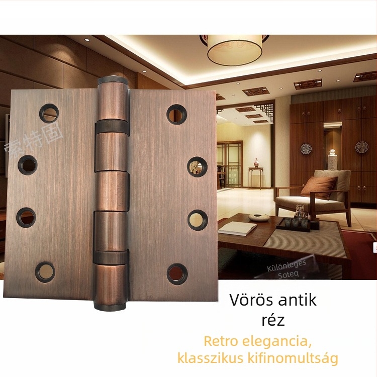 Rozsdamentes acél ajtópánt fa ajtóhoz — egyszerű stílus, polírozott + elektroplattázott felület, STG márka, rozsdamentes acélból készült