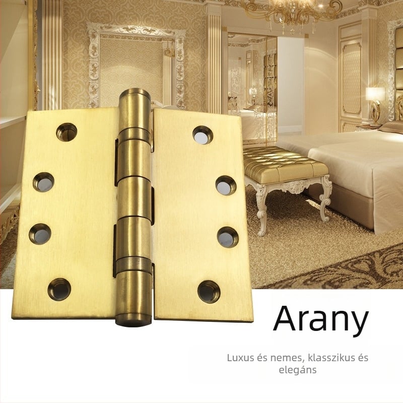 Rozsdamentes acél ajtópánt fa ajtóhoz — egyszerű stílus, polírozott + elektroplattázott felület, STG márka, rozsdamentes acélból készült