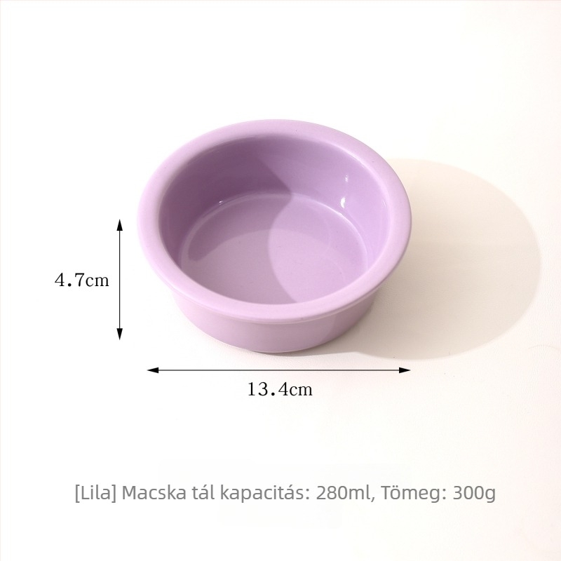 Kerámiás macska etető- és itató tál akril élvédő kerettel