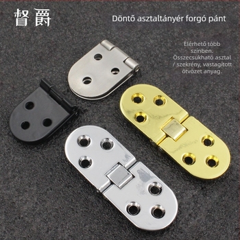 Vastag körasztal zsanér, összecsukható asztallap, modell 3+6, anyag: cink ötvözet/ rozsdamentes acél, fényes felület, modern minimális stílus