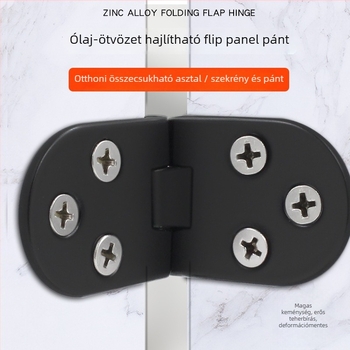 Vastag körasztal zsanér, összecsukható asztallap, modell 3+6, anyag: cink ötvözet/ rozsdamentes acél, fényes felület, modern minimális stílus