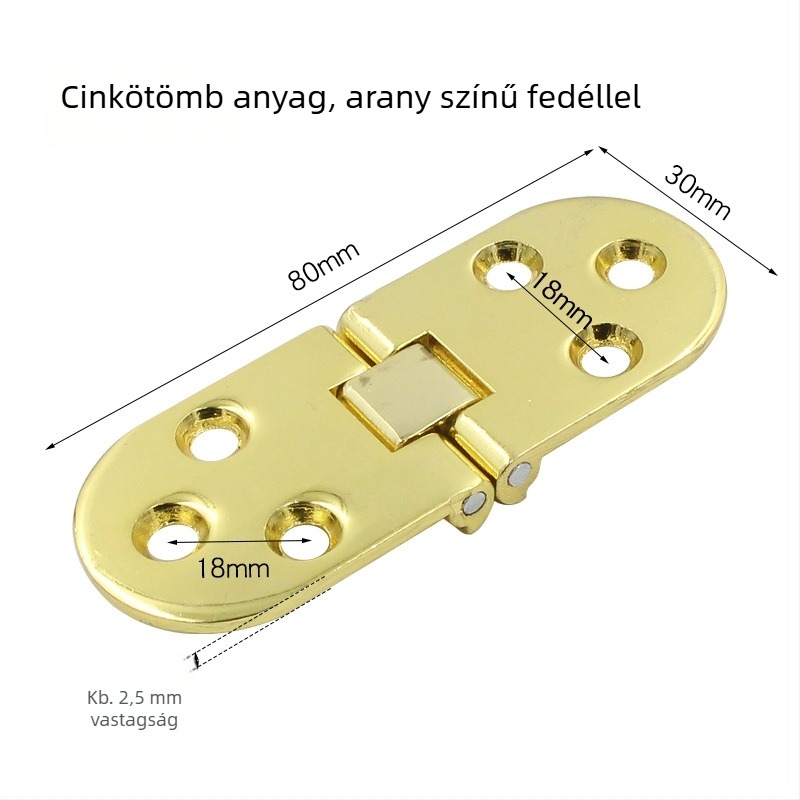 Vastag körasztal zsanér, összecsukható asztallap, modell 3+6, anyag: cink ötvözet/ rozsdamentes acél, fényes felület, modern minimális stílus