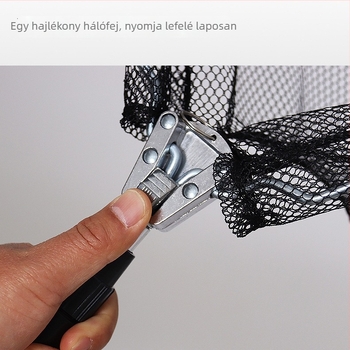 Nylon háromszöges összecsukható horgászháló, teleszkópos, hordozható