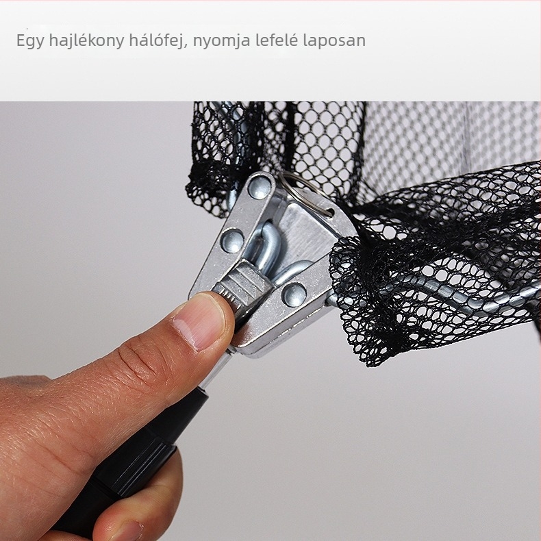 Nylon háromszöges összecsukható horgászháló, teleszkópos, hordozható