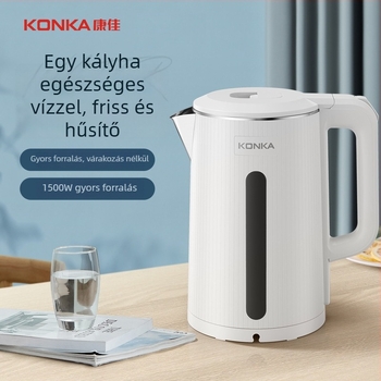 Elektronikus vízforraló 1.8L, rozsdamentes acél, alsó lemezes melegítés, 1500–2000W, automatikus kikapcsolás