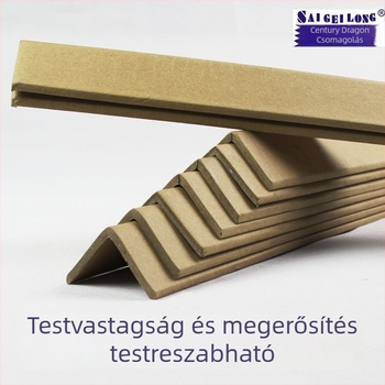 L-alakú sarkvédő papírból — Kraft papír anyag, papírgép gyártás, logó nyomtatva, megkeményített