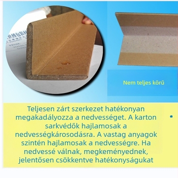 L-alakú sarkvédő papírból — Kraft papír anyag, papírgép gyártás, logó nyomtatva, megkeményített