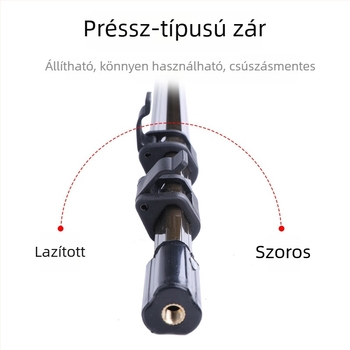 Alumíniumötvözetű teleszkópos hálóbot horgászathoz, háromszög alakú, egyrudas kivitel, állítható pozíció