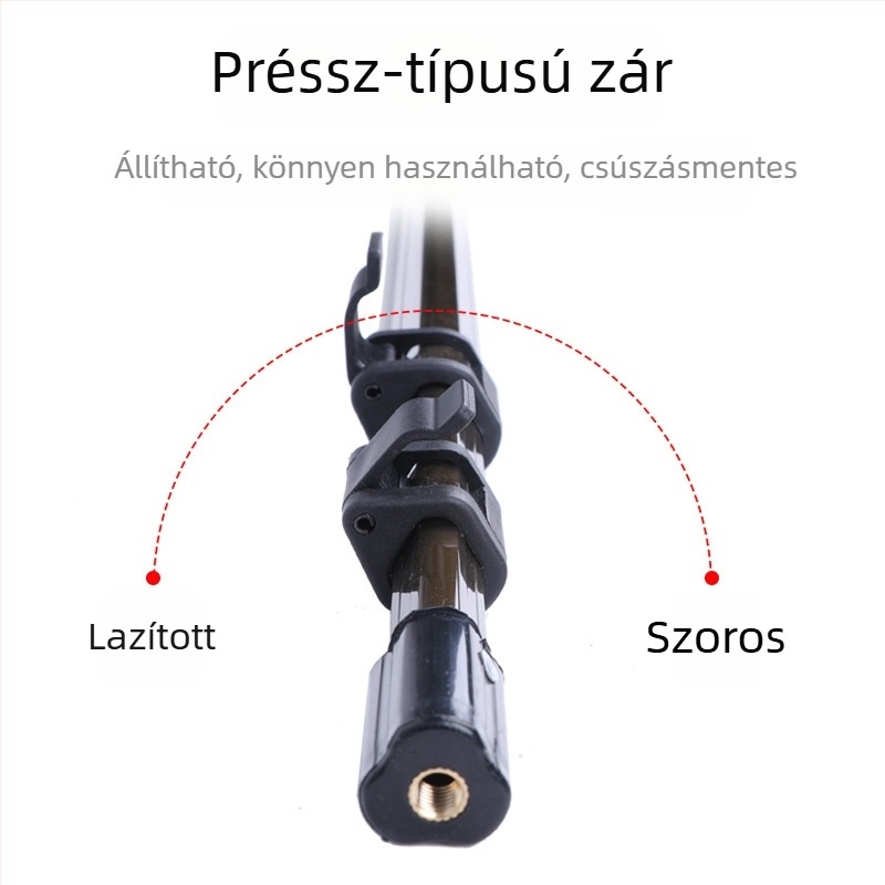 Alumíniumötvözetű teleszkópos hálóbot horgászathoz, háromszög alakú, egyrudas kivitel, állítható pozíció